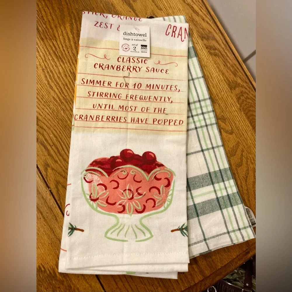 Cranberry Sauce Recipe Dish Towels - Set of 2